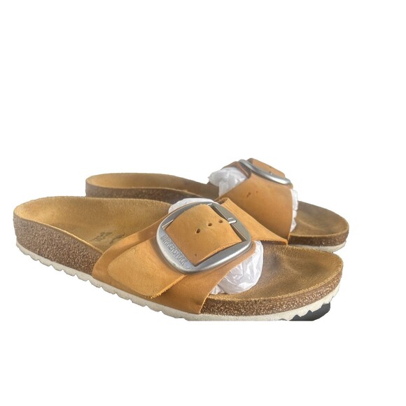 Birkenstock Madrid Big Buckle Nubuck Leather - Burnt Orange Sz 37 / US 6- 6 1/2 - Picture 1 of 11